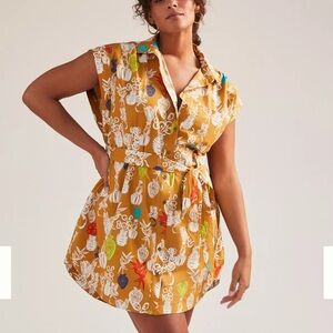 Maeve Anthropologie Toni Tunic Multicolor Floral Mini Dress